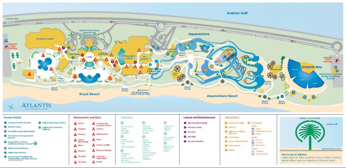 kort af Atlantis Dubai