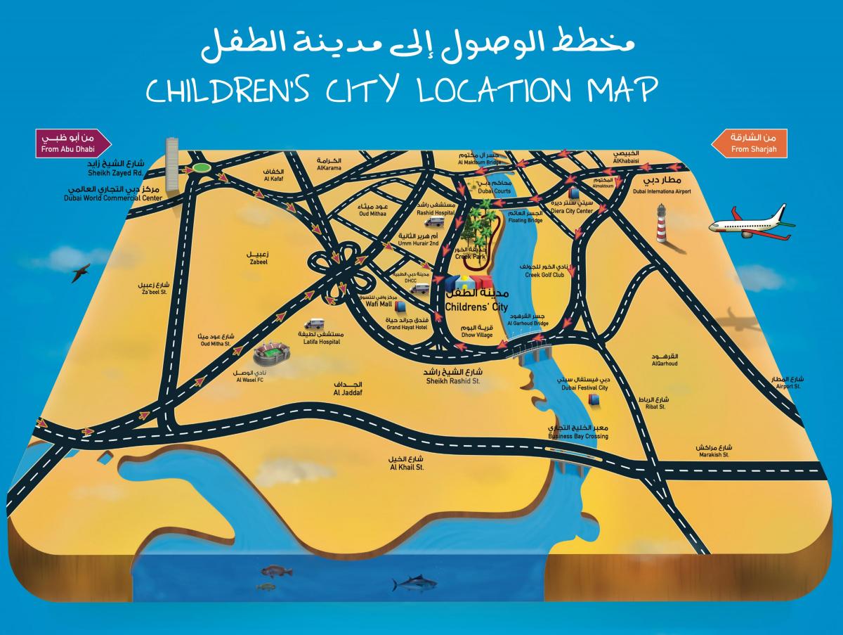 kort af Barna borg Dubai