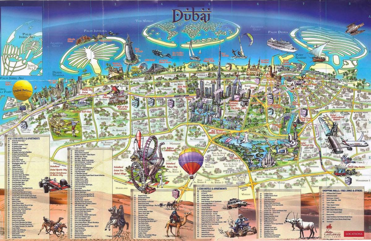 3d kort af Dubai