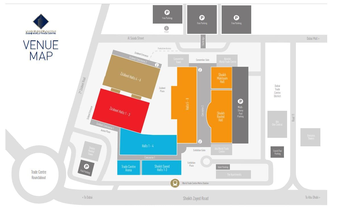 kort af Dubai mall bílastæði
