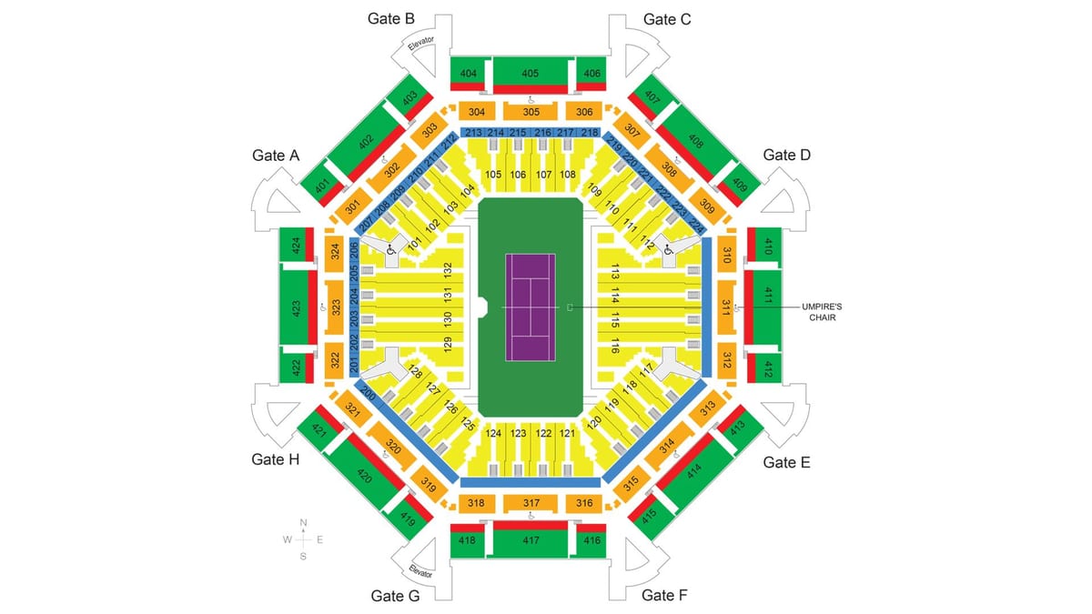 kort af Dubai tennis völlinn