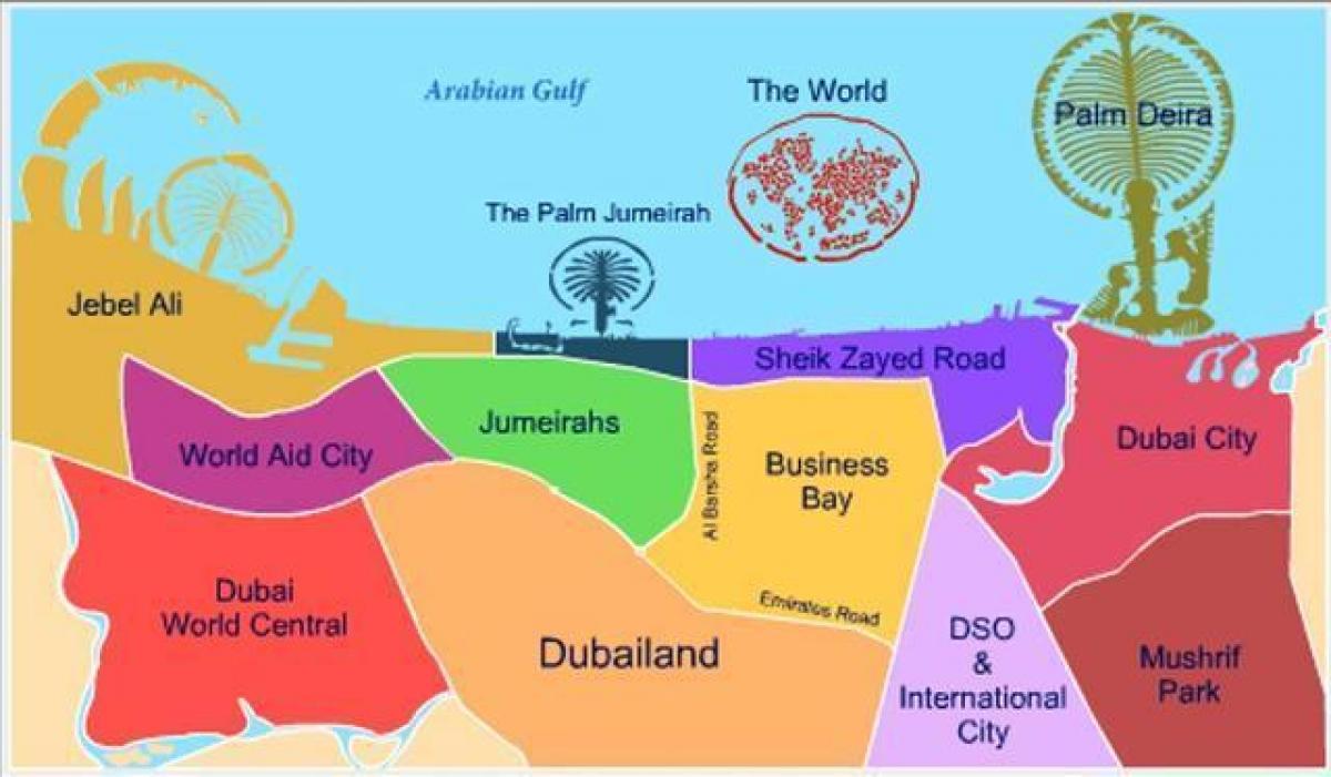 kort af Dubailand