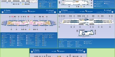 Dubai alþjóðlegur flugvöllur terminal 3 kort