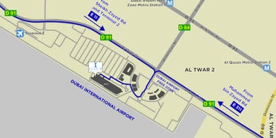 Kort af Dubai flugvöllur frjáls svæði