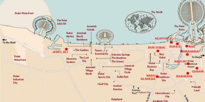 Kort af dubai