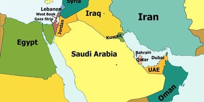 Dubai kort af mið-austurlöndum