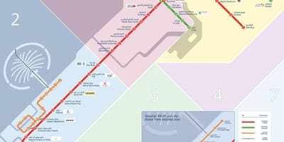 Neðanjarðarlestinni kort Dubai