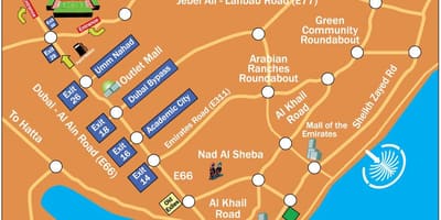 Ruðningur Sjöur Dubai staðsetningu kort