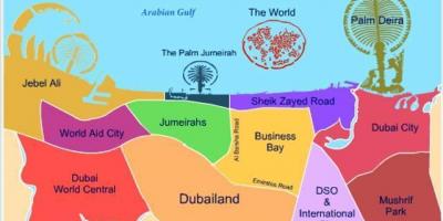 Kort af Dubailand