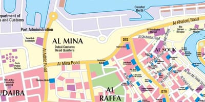 Dubai höfn kort